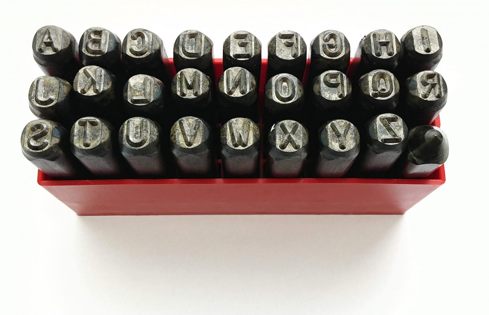 Ručné razidlá ostré negatívne, sada abeceda